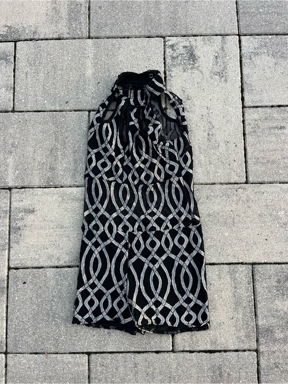 KELLÉ Black and Silver Halter Dance Costume for Kids